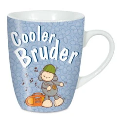 Nici 29045 Tasse Cooler Bruder Schaf Jolly Mäh Porzellan Kaffeetasse Blau