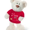Nici 37756.1 Classic Bear Creme Mit Rotem T-Shirt "I Love You" 35cm Plüsch Schlenker -Donau - Zwerge 37756 1
