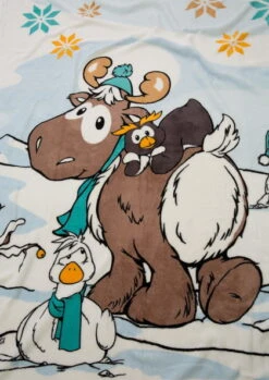 Nici 44158 Kuschel-Decke Winter Glamour Rentier Gans Pinguin 125x160cm Plüsch -Donau - Zwerge 44158 05 ZA me