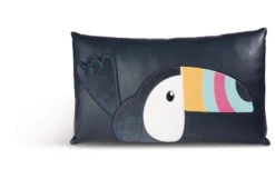 Nici 45169 Kissen Tukan Aus Kunstleder Mit Plüschapplikationen Tropicano Toucan