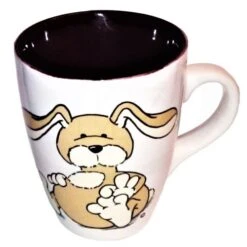 Nici 22036 Tasse Hase Puschel Beige Porzellan Spring Frühling Rabbit 11cm Ø8,5cm -Donau - Zwerge N22036 bearbeitet